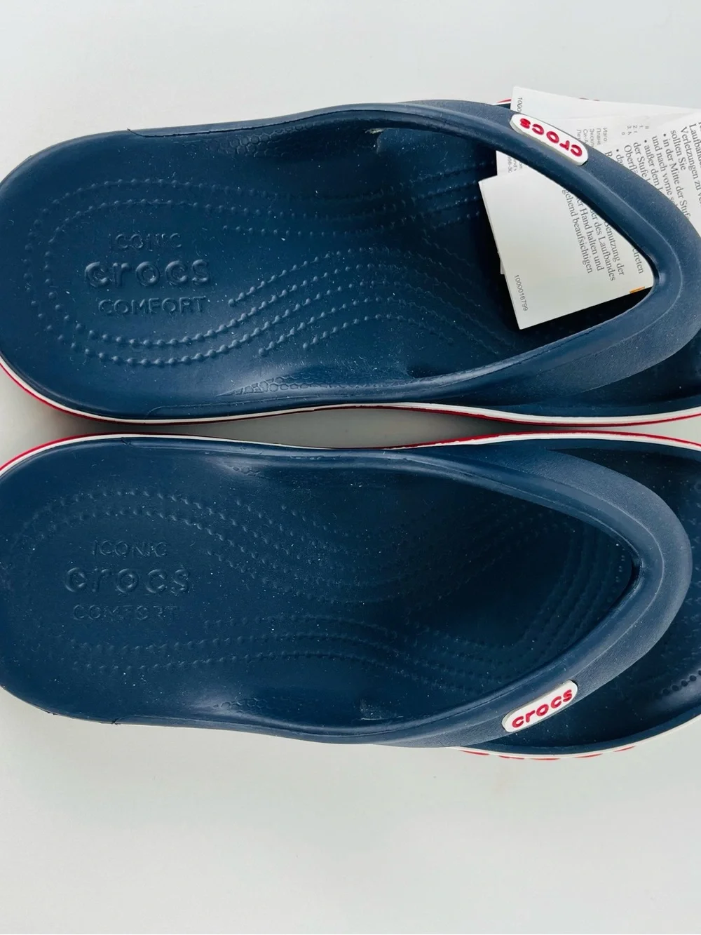 Crocs Unisex Bayaband Flip Flops Navy/Pepper Women’s Size 7 Men’s Size 5